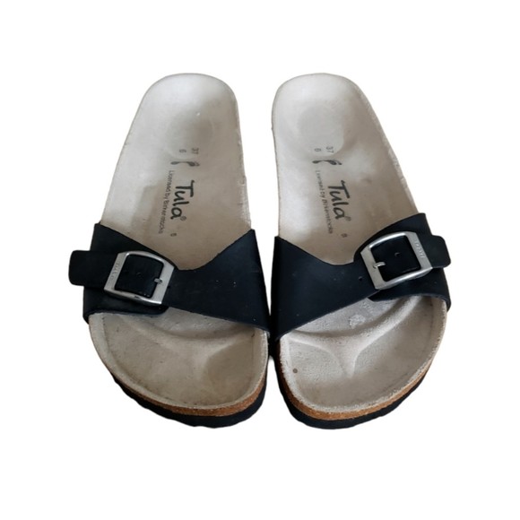 BIRKENSTOCK Tula Madrid Leather Sandals Black Women's Size 6 US 37 EU - Picture 1 of 12